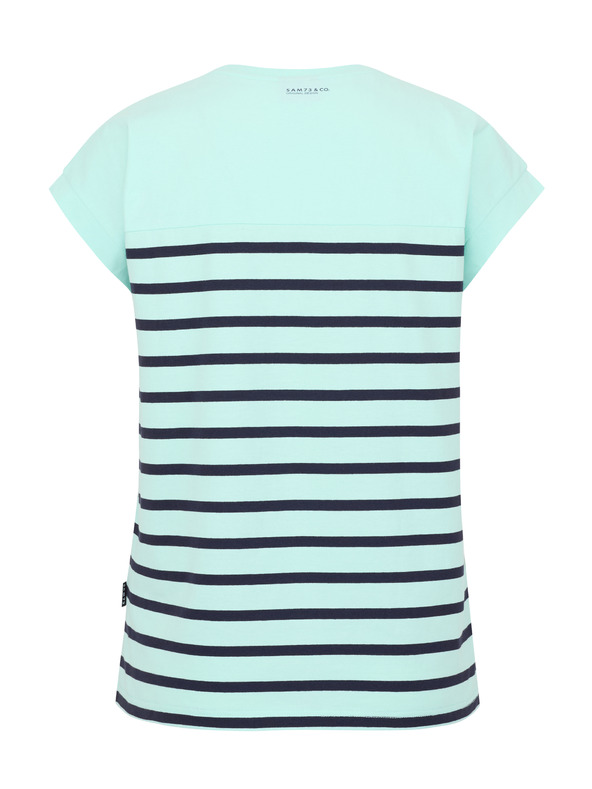 Sam 73 Tyrkysové dámske pruhované tričko SAM 73 Mercedes