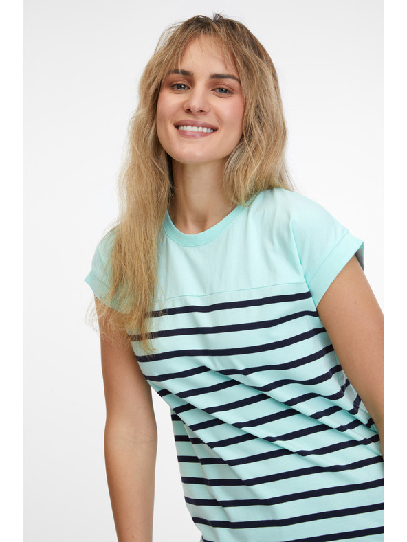Sam 73 Tyrkysové dámske pruhované tričko SAM 73 Mercedes