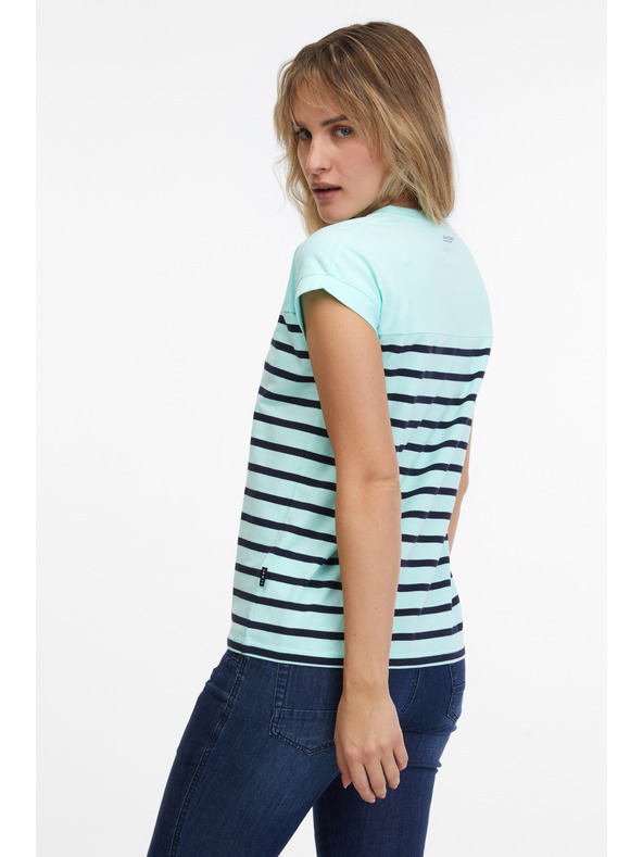 Sam 73 Tyrkysové dámske pruhované tričko SAM 73 Mercedes
