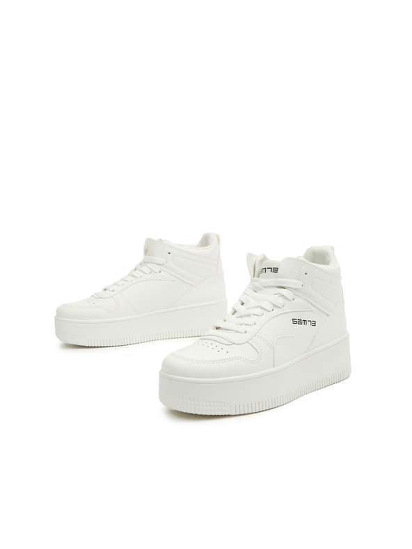 Sam 73 Biele dámske členkové tenisky na platforme SAM 73 FRIGG