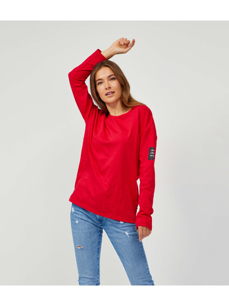 Sam 73 Červené dámske základné tričko s dlhým rukávom SAM 73 Ariasa