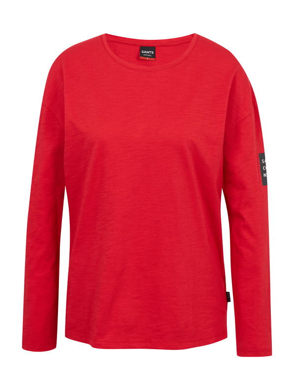 Sam 73 Červené dámske základné tričko s dlhým rukávom SAM 73 Ariasa