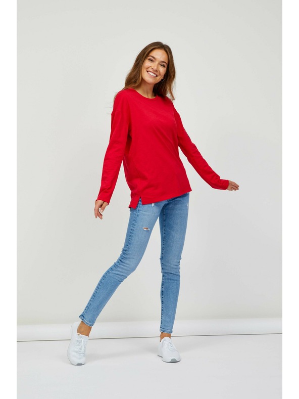 Sam 73 Červené dámske základné tričko s dlhým rukávom SAM 73 Ariasa
