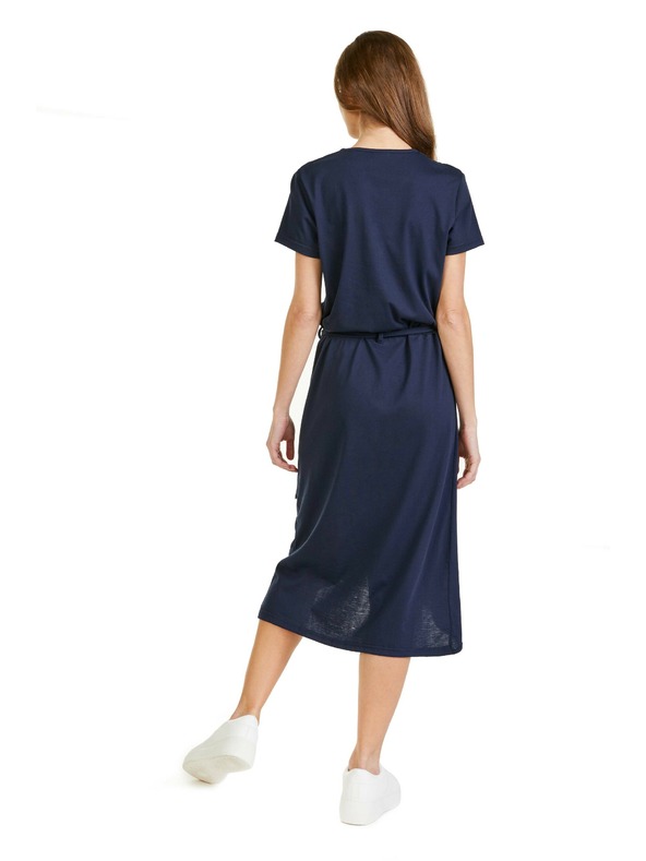 Sam 73 Tmavo modré dámske midi šaty SAM 73 Gaia