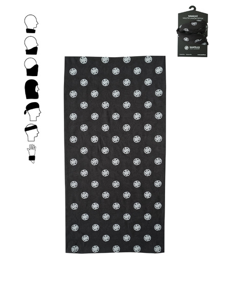 Sam 73 Čierna vzorovaná multifunkčná šatka SAM 73