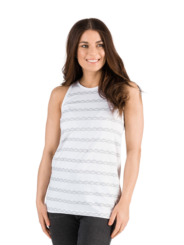 Sam 73 Biele dámske vzorované tielko SAM 73