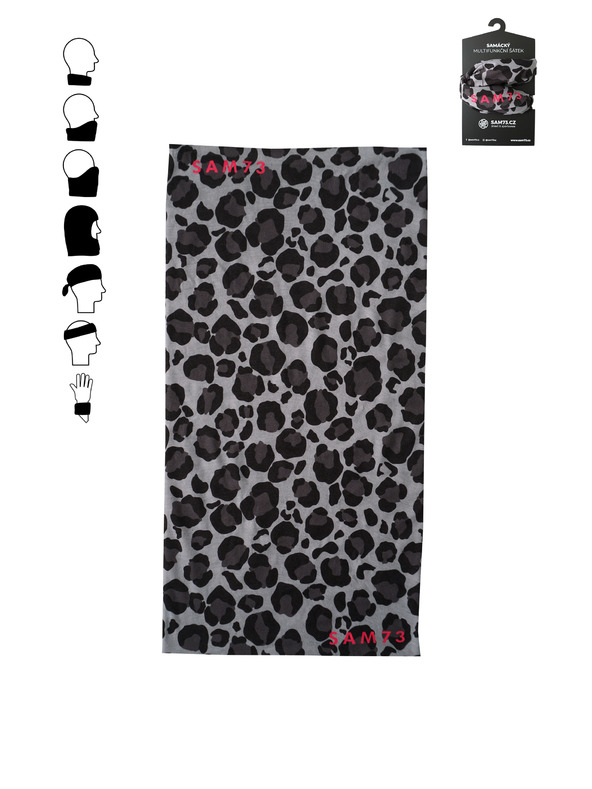 Sam 73 Tmavosivá dámska vzorovaná multifunkčná šatka SAM 73