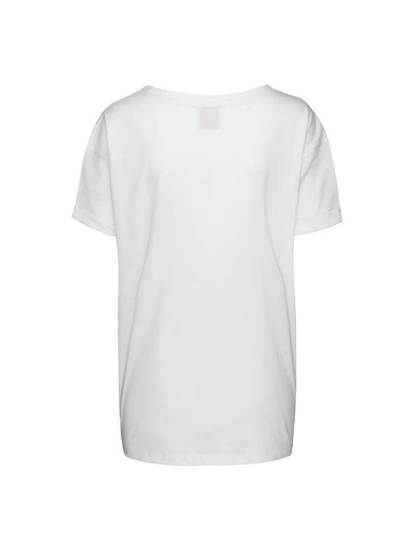 Sam 73 Biele dámske voľné tričko s potlačou SAM 73