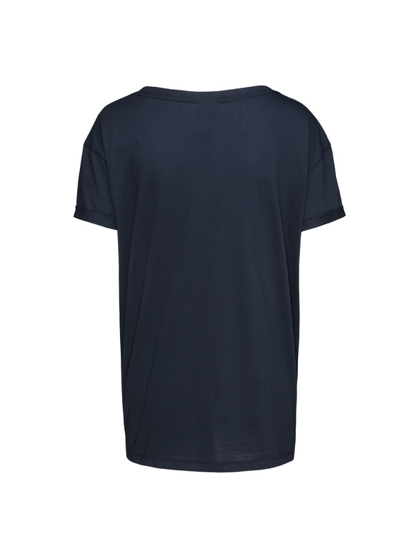 Sam 73 Tmavomodré dámske voľné tričko s potlačou SAM 73