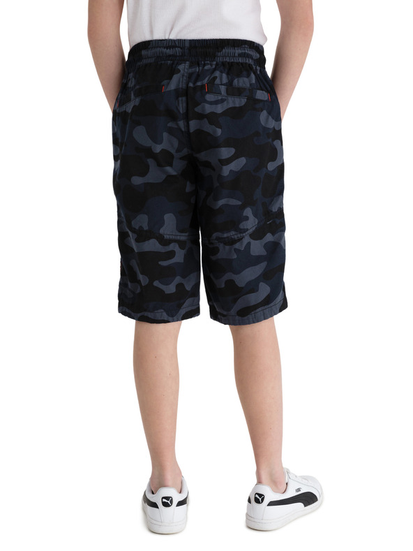 Sam 73 Tmavomodré chlapčenské maskáčové šortky SAM 73