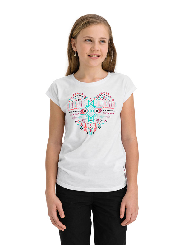 Sam 73 Biele dievčenské tričko s potlačou SAM 73