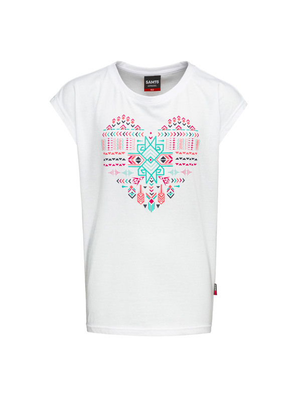 Sam 73 Biele dievčenské tričko s potlačou SAM 73