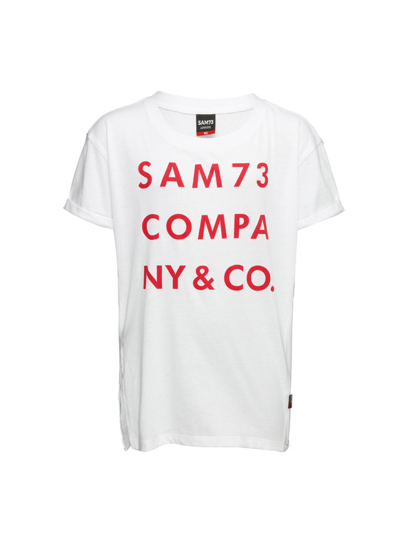 Sam 73 Biele dievčenské tričko s potlačou SAM 73