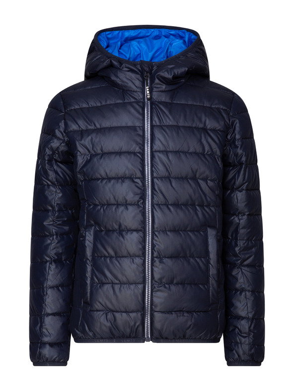 Sam 73 Tmavomodrá chlapčenská prešívaná zimná bunda s kapucňou SAM 73 Jonah