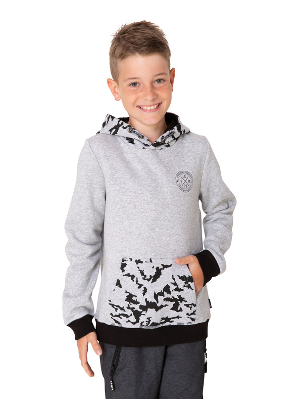 Sam 73 Svetlosivá chlapčenská vzorovaná mikina SAM 73 William