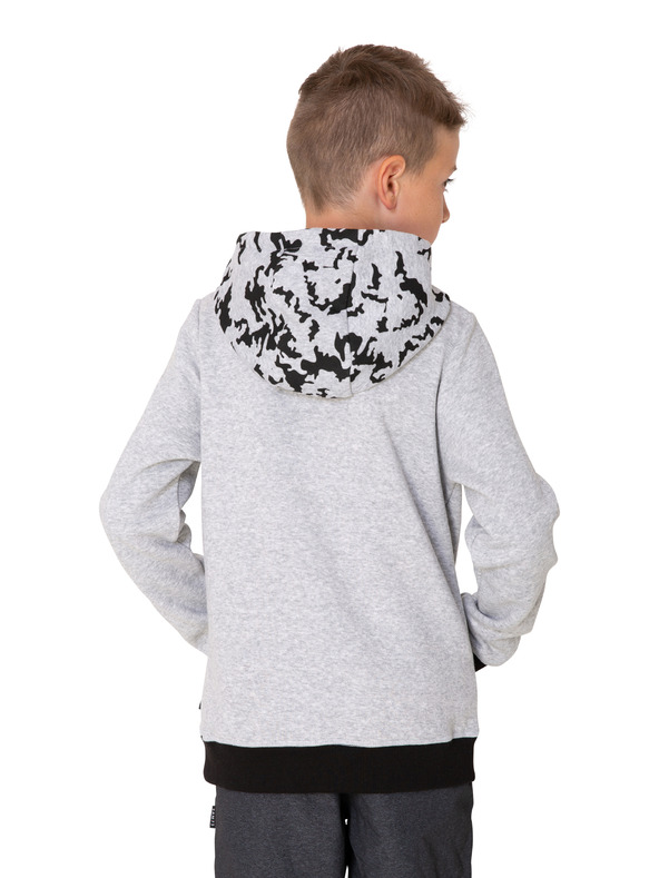 Sam 73 Svetlosivá chlapčenská vzorovaná mikina SAM 73 William