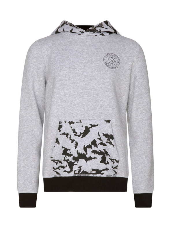 Sam 73 Svetlosivá chlapčenská vzorovaná mikina SAM 73 William