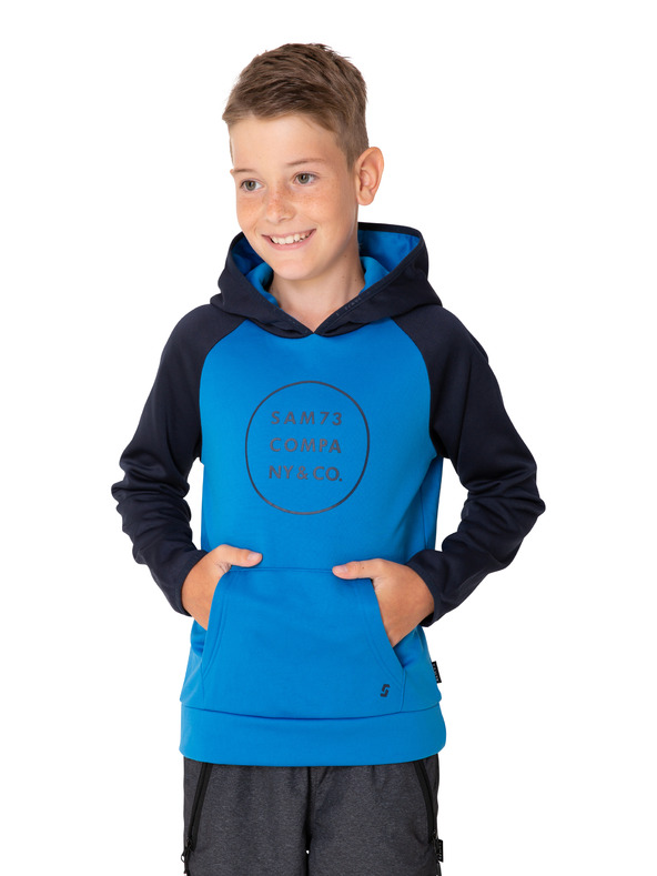 Sam 73 Čierno-modrá chlapčenská mikina s potlačou SAM 73 Ian