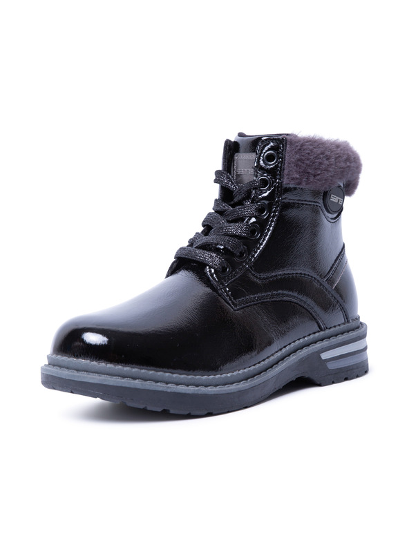 Sam 73 Čierne chlapčenské členkové topánky s umelou kožušinou SAM 73 Naomi