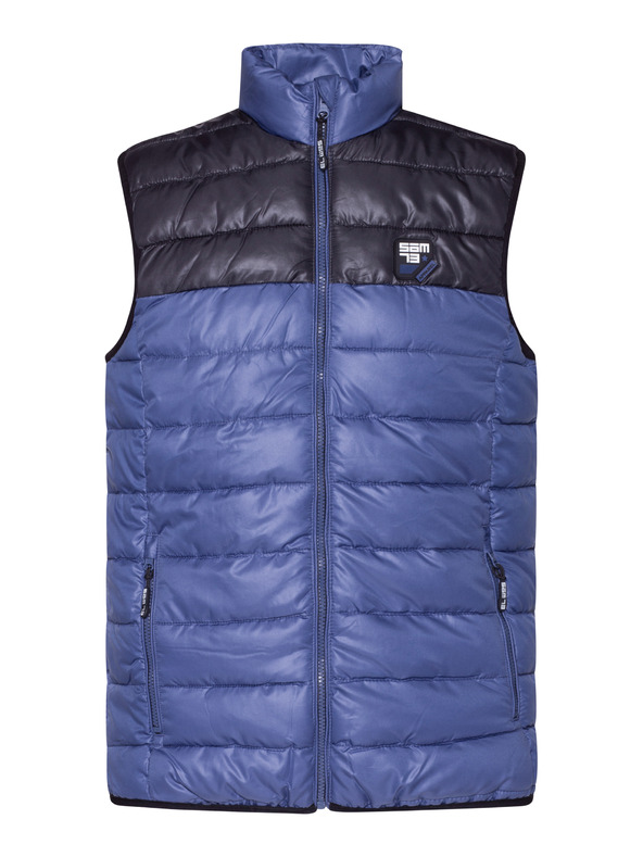 Sam 73 Čierno-modrá pánska prešívaná vesta SAM 73 Donald