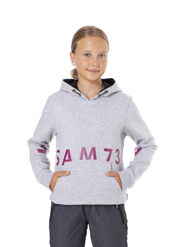 Sam 73 Svetlosivá dievčenská mikina s potlačou SAM 73 Donna