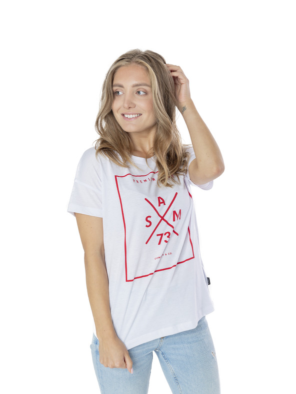 Sam 73 Biele dámske tričko s potlačou SAM 73