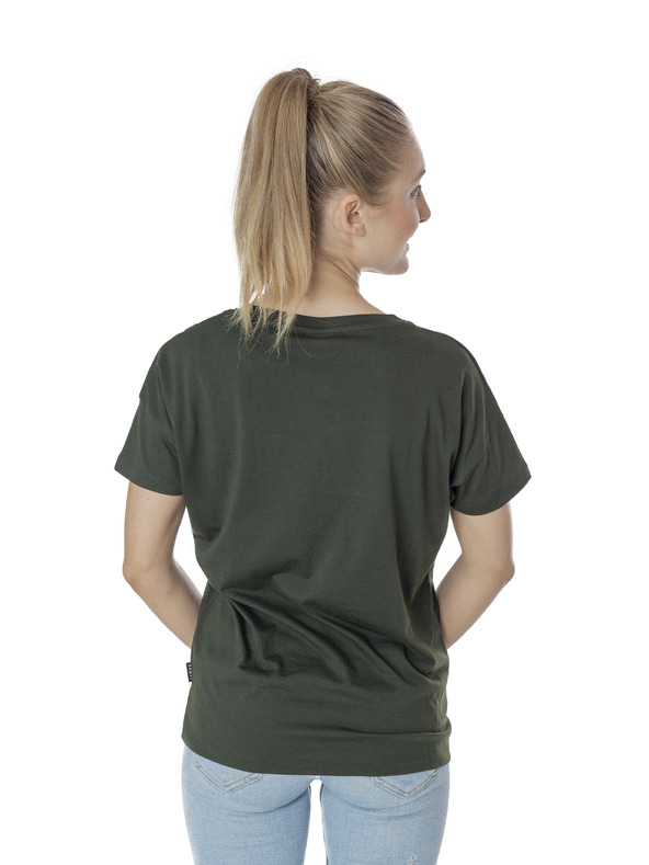 Sam 73 Tmavozelené dámske tričko s potlačou SAM 73