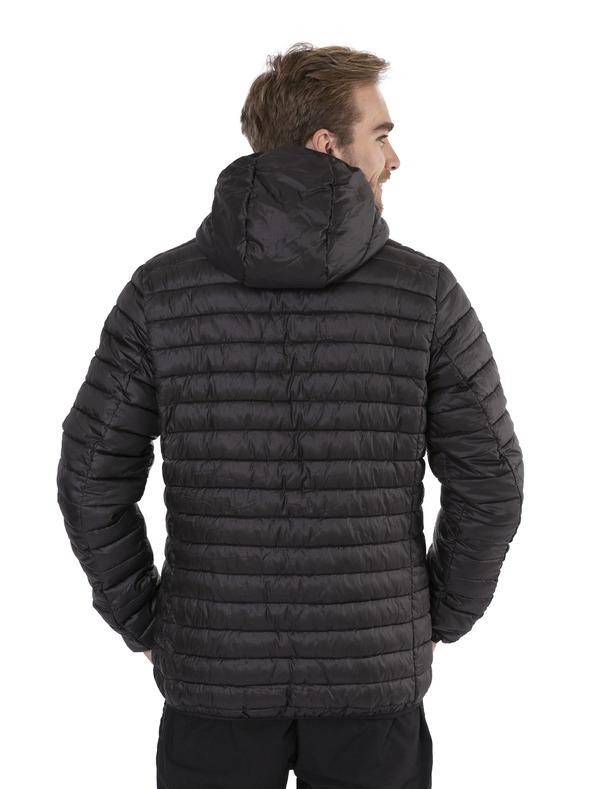 Sam 73 Čierna pánska prešívaná bunda s kapucňou SAM 73 Edmund