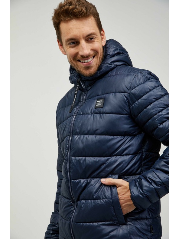 Sam 73 Tmavomodrá pánska zimná prešívaná bunda Sam 73