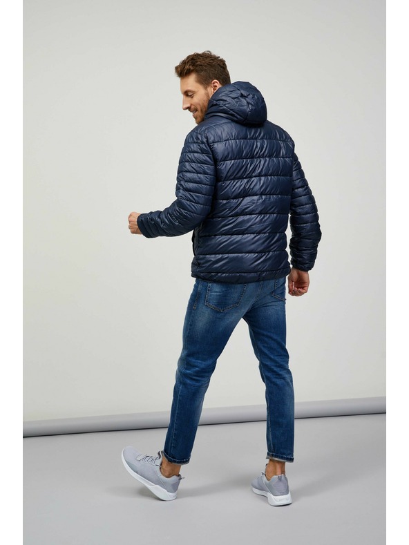 Sam 73 Tmavomodrá pánska zimná prešívaná bunda Sam 73