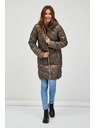 Sam 73 Hnedá dámska prešívaná bunda s kapucňou Sam 73