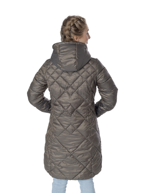 Sam 73 Hnedá dámska prešívaná bunda s kapucňou Sam 73