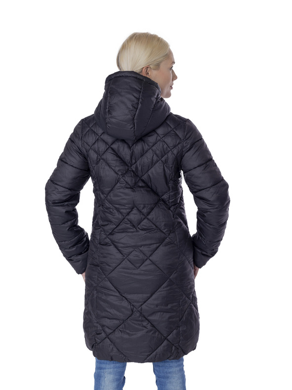 Sam 73 Čierna dámska prešívaná bunda s kapucňou Sam 73