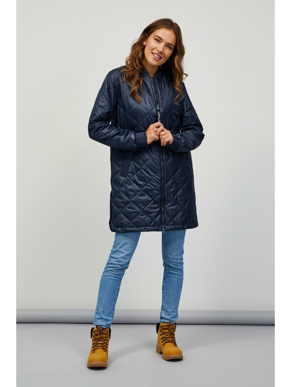 Sam 73 Tmavomodrý dámsky prešívaný kabát Sam 73