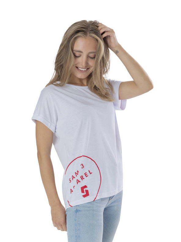 Sam 73 Biele dámske tričko s potlačou SAM 73