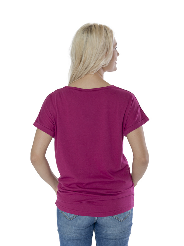 Sam 73 Tmavoružové dámske tričko s potlačou SAM 73