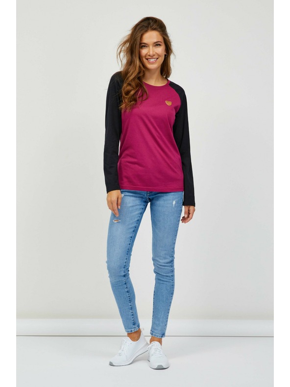 Sam 73 Čierno-ružové dámske tričko SAM 73