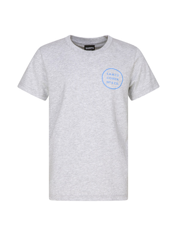 Sam 73 Svetlosivé chlapčenské tričko potlačou SAM 73