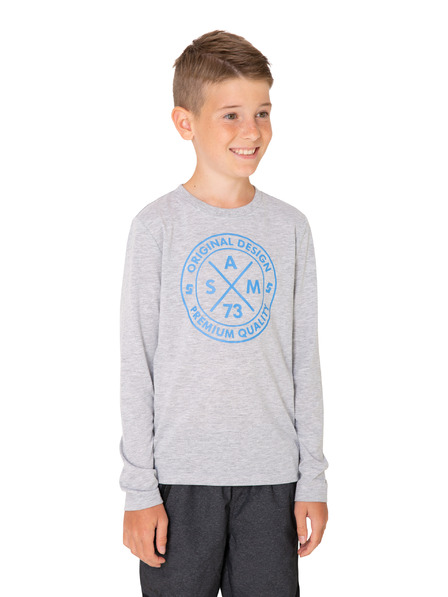 Sam 73 Svetlosivé chlapčenské tričko s potlačou SAM 73