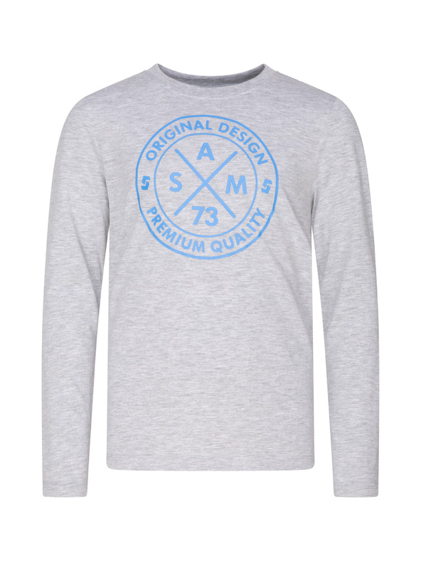 Sam 73 Svetlosivé chlapčenské tričko s potlačou SAM 73