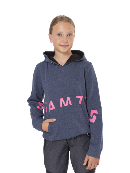 Sam 73 Tmavomodrá dievčenská mikina s potlačou SAM 73