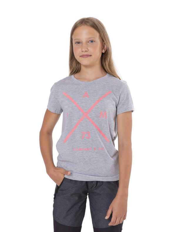 Sam 73 Svetlosivá dievčenská mikina s potlačou SAM 73