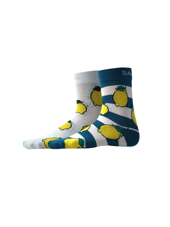 Sam 73 Súprava dvoch párov vzorovaných ponožiek v modrej a bielej farbe SAM 73 Lelio