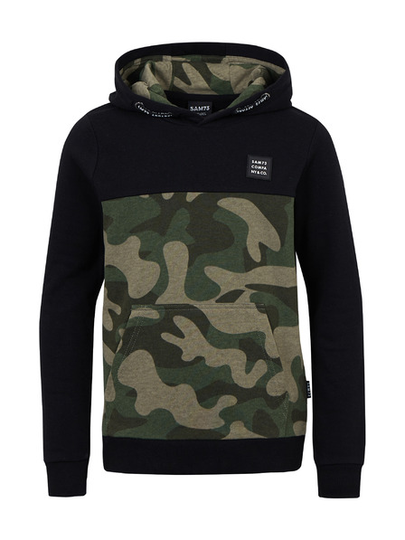 Sam 73 Čierna chlapčenská vzorovaná mikina SAM 73 Danny