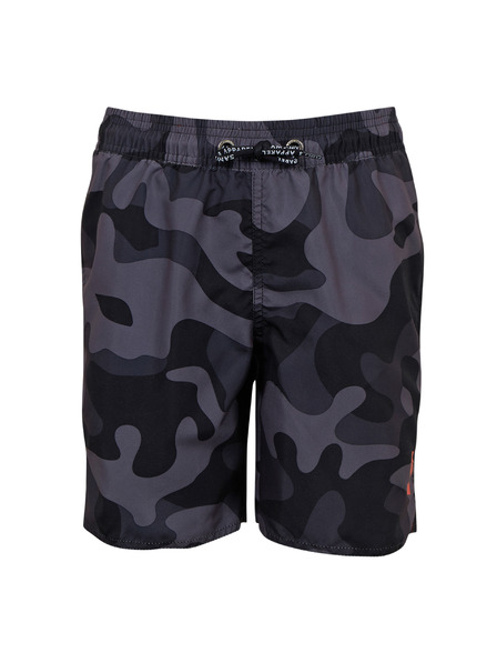 Sam 73 Šedo-čierne chlapčenské vzorované šortky SAM 73 Jordan