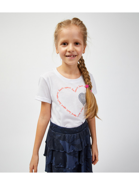 Sam 73 Biele dievčenské tričko SAM 73 Alaina