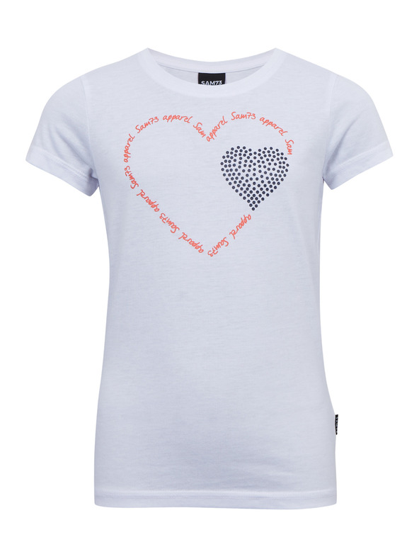 Sam 73 Biele dievčenské tričko SAM 73 Alaina