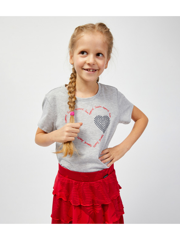 Sam 73 Svetlosivé dievčenské tričko SAM 73 Alaina