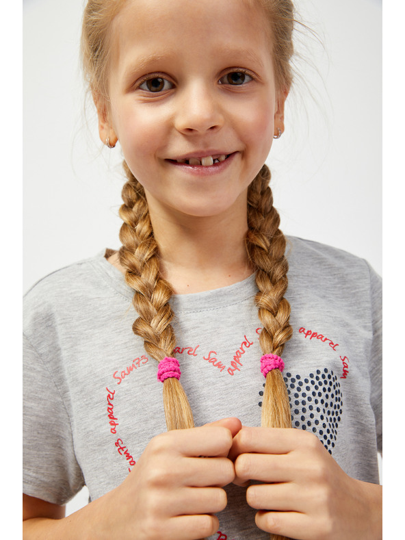 Sam 73 Svetlosivé dievčenské tričko SAM 73 Alaina