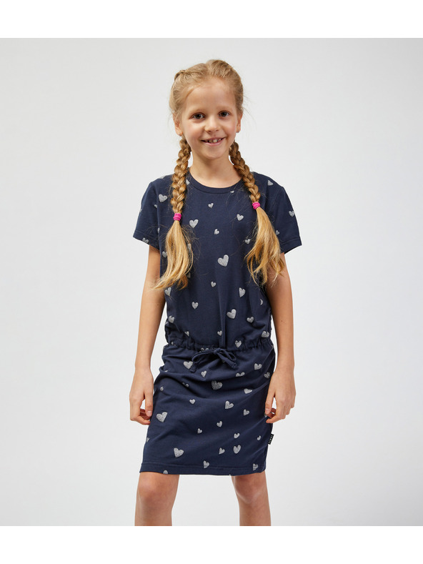 Sam 73 Tmavomodré dievčenské vzorované šaty SAM 73 Welo